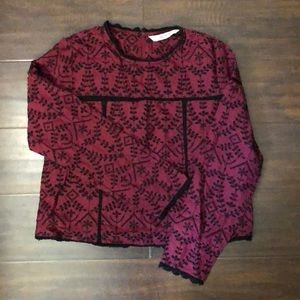 Embroidered eyelet top